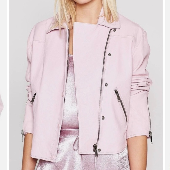 JOIE Akirako Leather Moto Jacket In Fleur D-isle - Picture 5 of 13